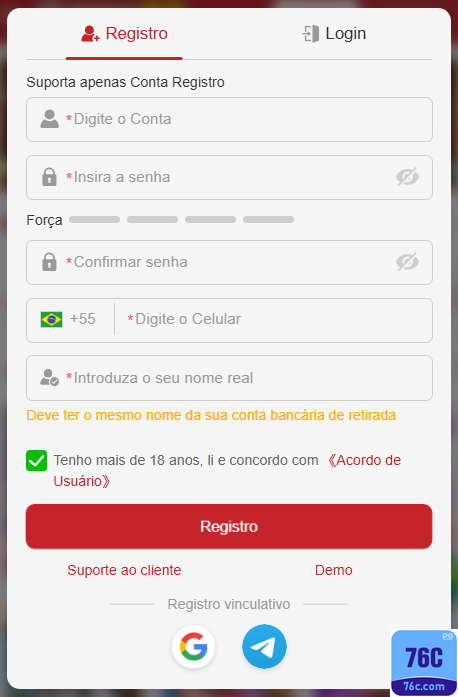 Experiência de Jogos 76c.com